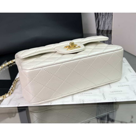 CHANEL MINI FLAP BAG WITH TOP HANDLE  AS2431 White