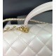 CHANEL MINI FLAP BAG WITH TOP HANDLE  AS2431 White