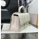 CHANEL MINI FLAP BAG WITH TOP HANDLE  AS2431 White