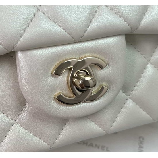 CHANEL MINI FLAP BAG WITH TOP HANDLE  AS2431 White