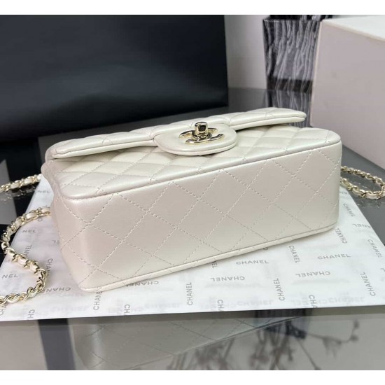 CHANEL MINI FLAP BAG WITH TOP HANDLE  AS2431 White