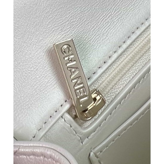 CHANEL MINI FLAP BAG WITH TOP HANDLE  AS2431 White