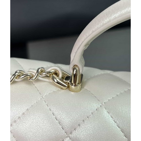 CHANEL MINI FLAP BAG WITH TOP HANDLE  AS2431 White