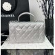 CHANEL MINI FLAP BAG WITH TOP HANDLE  AS2431 Silver