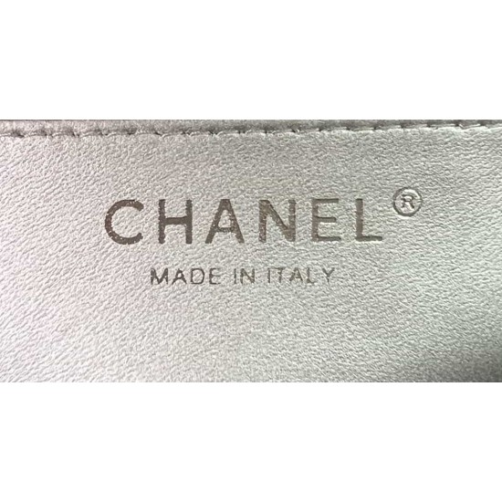 CHANEL MINI FLAP BAG WITH TOP HANDLE  AS2431 Silver