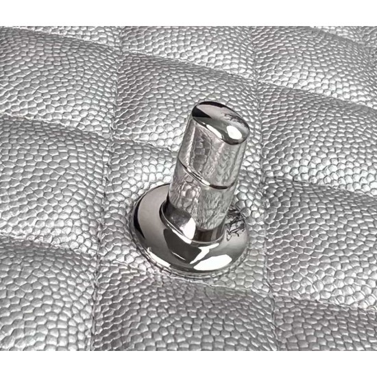 CHANEL MINI FLAP BAG WITH TOP HANDLE  AS2431 Silver