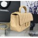 CHANEL MINI FLAP BAG WITH TOP HANDLE  AS2431 Apricot