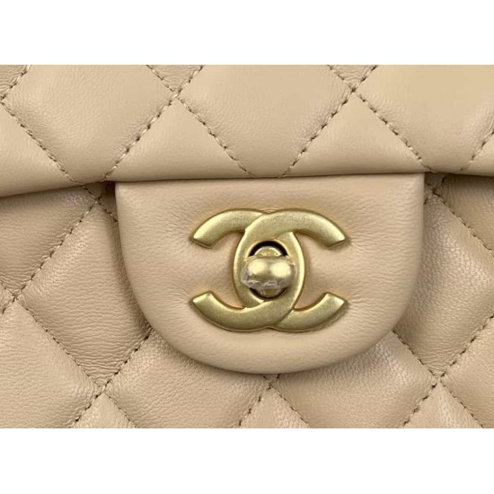 CHANEL MINI FLAP BAG WITH TOP HANDLE  AS2431 Apricot