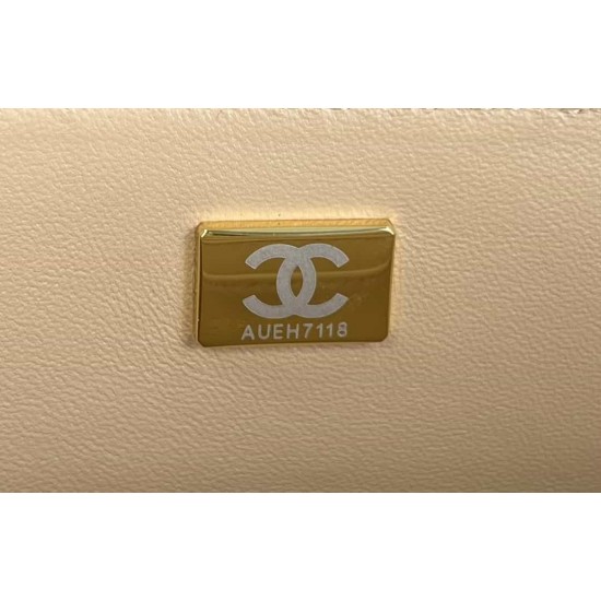 CHANEL MINI FLAP BAG WITH TOP HANDLE  AS2431 Apricot