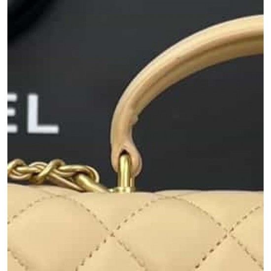 CHANEL MINI FLAP BAG WITH TOP HANDLE  AS2431 Apricot