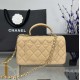 CHANEL MINI FLAP BAG WITH TOP HANDLE  AS2431 Apricot