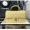 CHANEL MINI FLAP BAG WITH TOP HANDLE  AS2431 Yellow