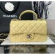 CHANEL MINI FLAP BAG WITH TOP HANDLE  AS2431 Yellow