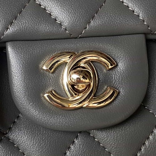 CHANEL MINI FLAP BAG WITH TOP HANDLE  AS2431 Grey