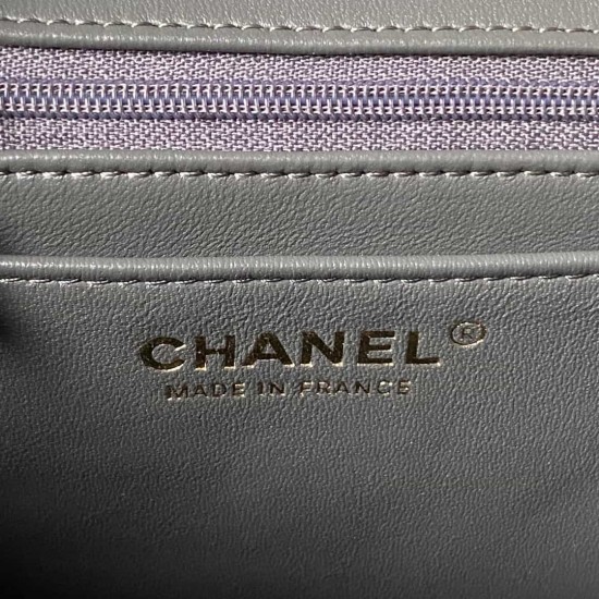 CHANEL MINI FLAP BAG WITH TOP HANDLE  AS2431 Grey