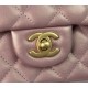 CHANEL MINI FLAP BAG WITH TOP HANDLE  AS2431 Purple