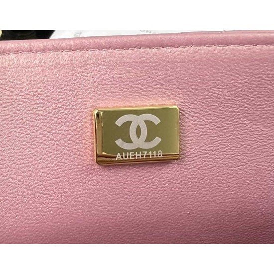 CHANEL MINI FLAP BAG WITH TOP HANDLE  AS2431 Purple