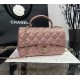 CHANEL MINI FLAP BAG WITH TOP HANDLE  AS2431 Purple