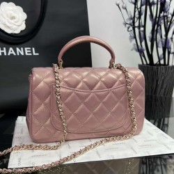 CHANEL MINI FLAP BAG WITH TOP HANDLE  AS2431 Purple