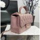 CHANEL MINI FLAP BAG WITH TOP HANDLE  AS2431 Purple