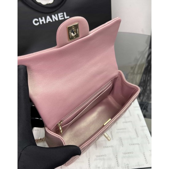 CHANEL MINI FLAP BAG WITH TOP HANDLE  AS2431 Purple