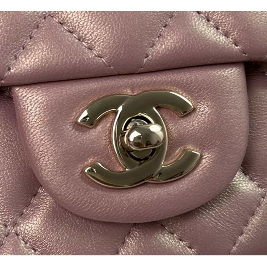 CHANEL MINI FLAP BAG WITH TOP HANDLE  AS2431 Purple