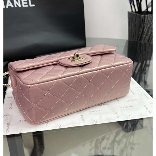 CHANEL MINI FLAP BAG WITH TOP HANDLE  AS2431 Purple