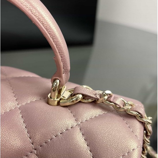 CHANEL MINI FLAP BAG WITH TOP HANDLE  AS2431 Purple