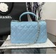 CHANEL MINI FLAP BAG WITH TOP HANDLE  AS2431 Blue