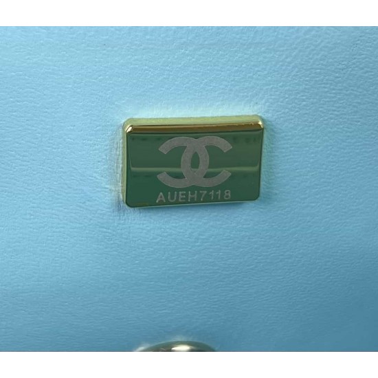 CHANEL MINI FLAP BAG WITH TOP HANDLE  AS2431 Blue