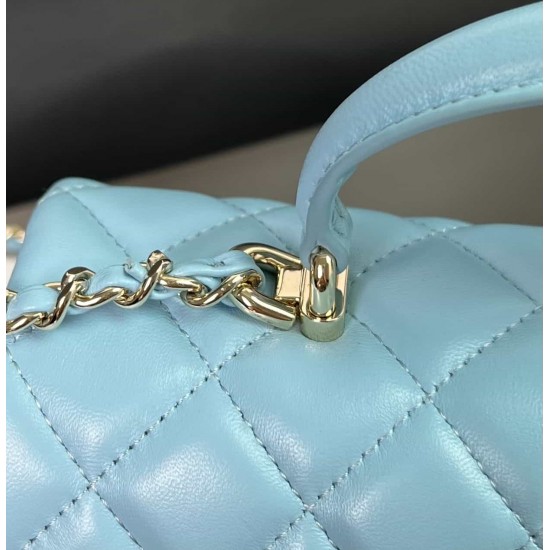 CHANEL MINI FLAP BAG WITH TOP HANDLE  AS2431 Blue