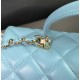 CHANEL MINI FLAP BAG WITH TOP HANDLE  AS2431 Blue