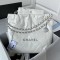 CHANEL 22 Small Bag HANDBAG Calfskin, Silver-Tone White  AS3260