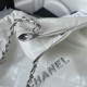 CHANEL 22 Small Bag HANDBAG Calfskin, Silver-Tone White  AS3260