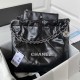 CHANEL 22 Small Bag HANDBAG Calfskin, Silver-Tone Black AS3260