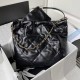 CHANEL 22 Small Bag HANDBAG Calfskin, Gold-Tone Black AS3260