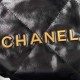 CHANEL 22 Small Bag HANDBAG Calfskin, Gold-Tone Black AS3260