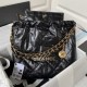 CHANEL 22 Small Bag HANDBAG Calfskin, Gold-Tone Black AS3260