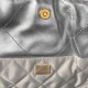 CHANEL 22 Small Bag HANDBAG Calfskin, Silver-Tone Silver AS3260