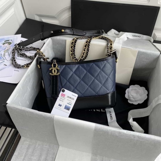 CHANEL Calfskin Quilted Small Gabrielle Hobo HandBag AS91810