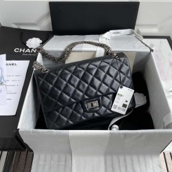 CHANEL 2.55 Aged Calfskin & Silver-Tone Meta HANDBAG A37586