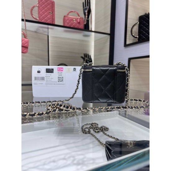 Chanel Mini Vanity Chain Shoulder Bag Black AP1340 