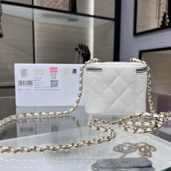 Chanel Mini Vanity Chain Shoulder Bag White AP1340 