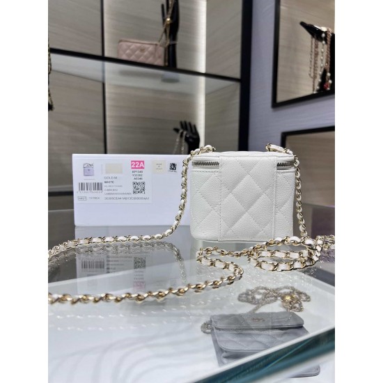 Chanel Mini Vanity Chain Shoulder Bag White AP1340 