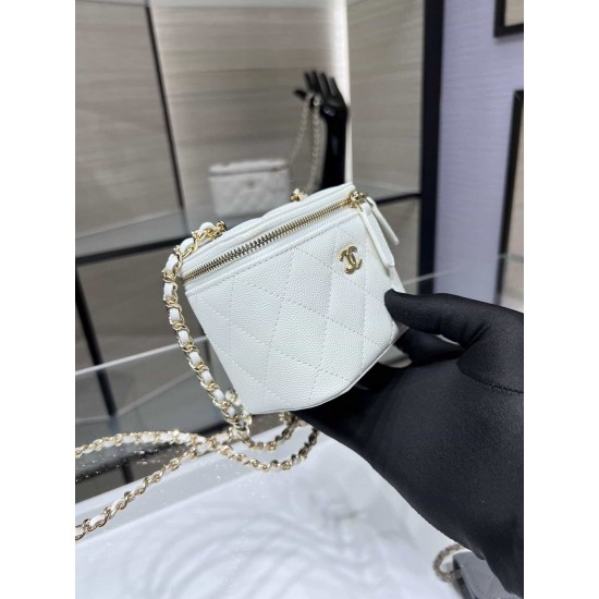 Chanel Mini Vanity Chain Shoulder Bag White AP1340 