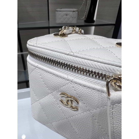 Chanel Mini Vanity Chain Shoulder Bag White AP1340 