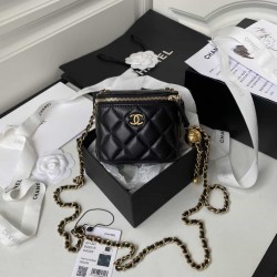 Chanel Small Vanity Chain Shoulder Bag  Black AP1447 