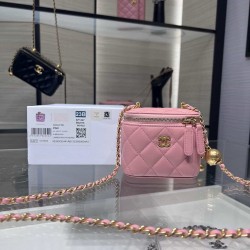 Chanel Small Vanity Chain Shoulder Bag Pink AP1447 