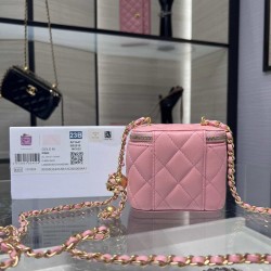 Chanel Small Vanity Chain Shoulder Bag Pink AP1447 