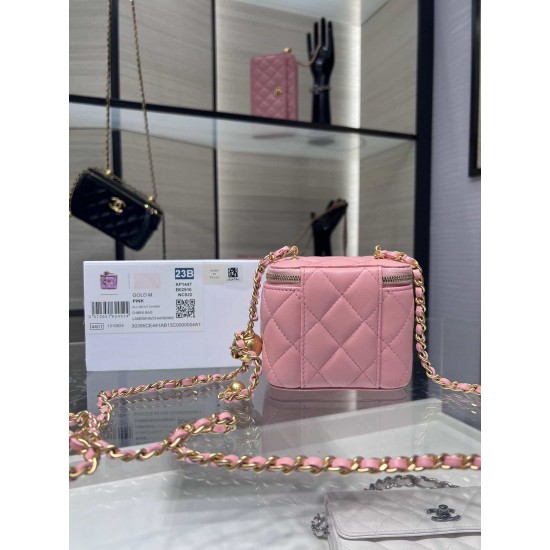 Chanel Small Vanity Chain Shoulder Bag Pink AP1447 